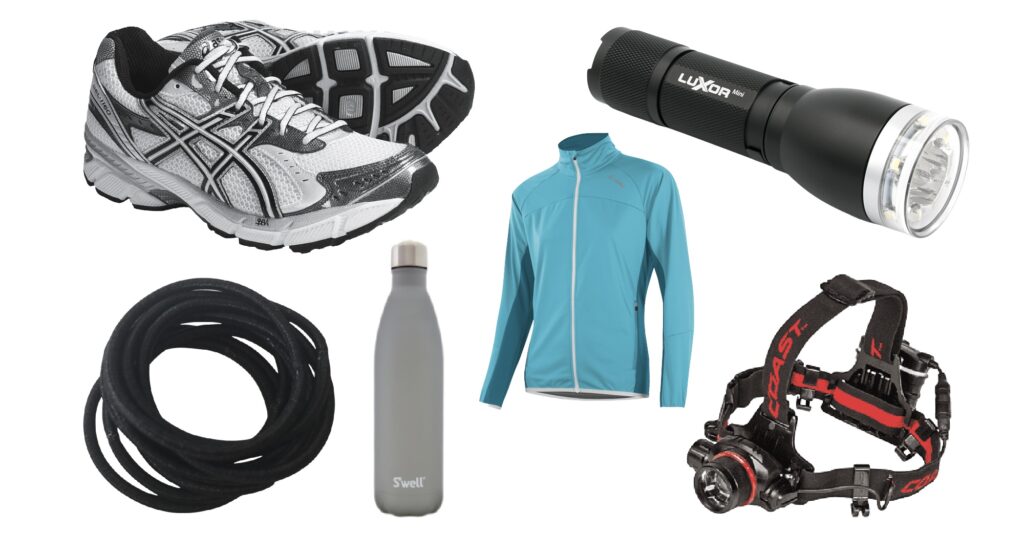 Things you will need when visiting a cave, shoes, flashlight, hair ties, water bottle, head lamp, and light jacket